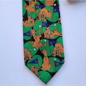 Cartoon Network Green Scooby-Doo Vintage 90s Golf Tie Novelty Quirky